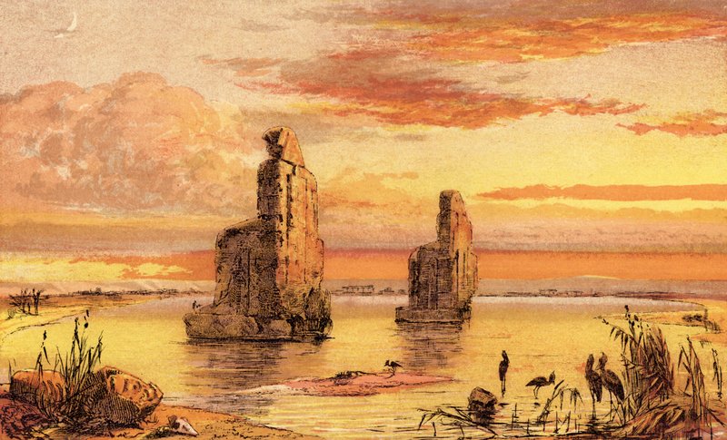 The Colossal Statues of Thebes by English School