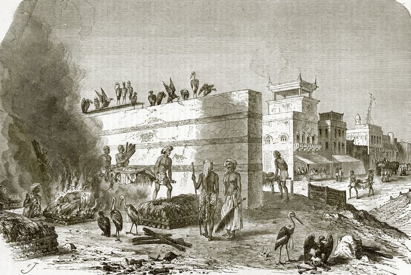 The cremation ghat at Calcutta by English School