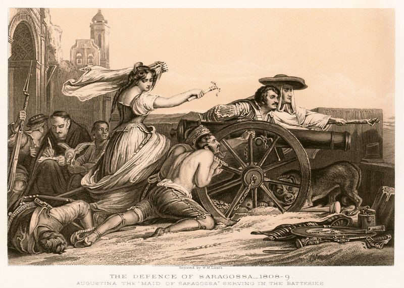 The Defence of Saragossa by English School