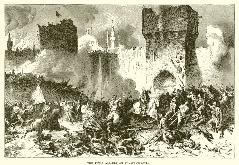 The Final Assault of Constantinople by English School