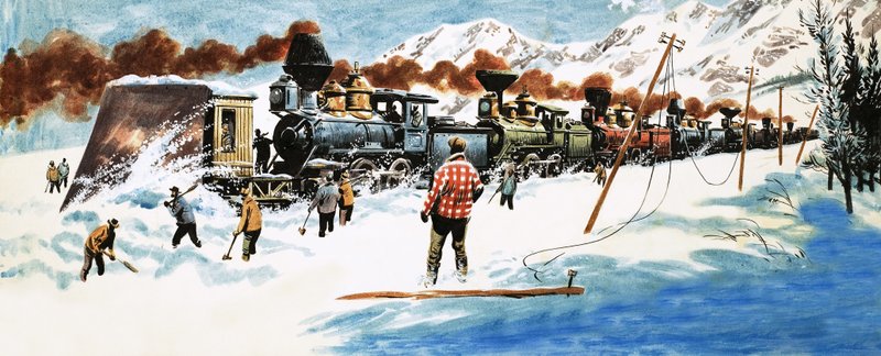 The First Trans-continental Railway Line Across America by English School