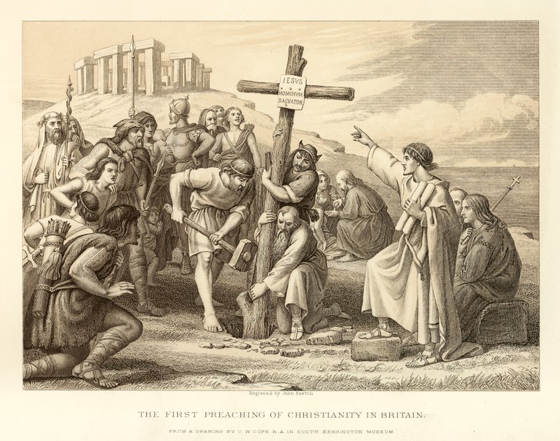 The First Preaching of Christianity in Britain by English School