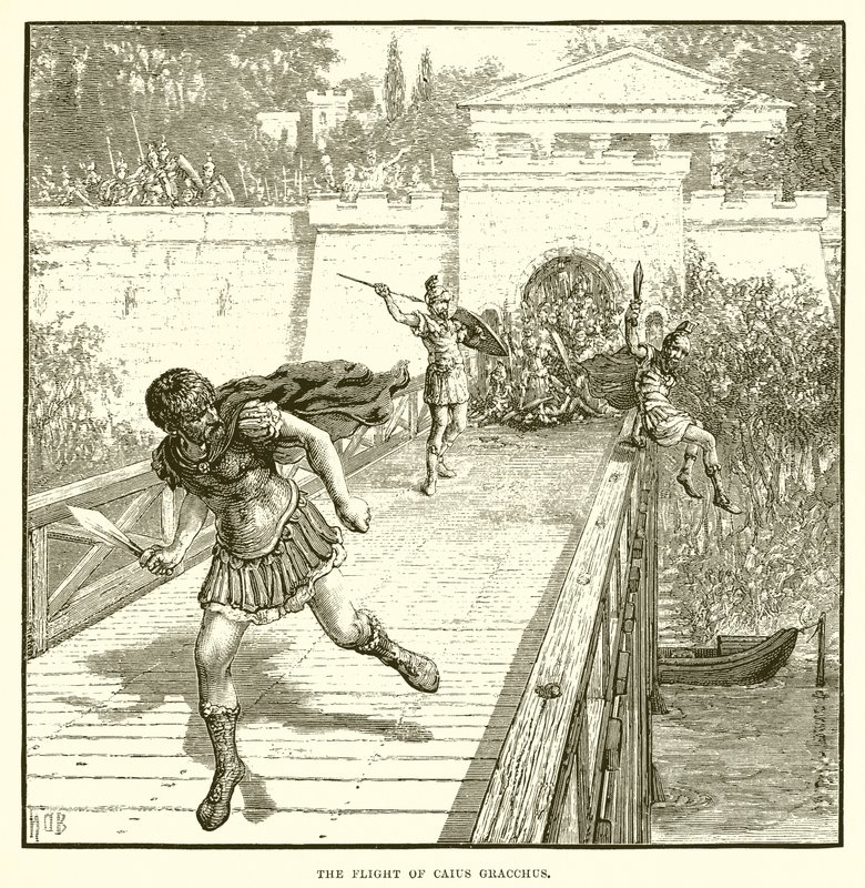 The flight of Caius Gracchus by English School