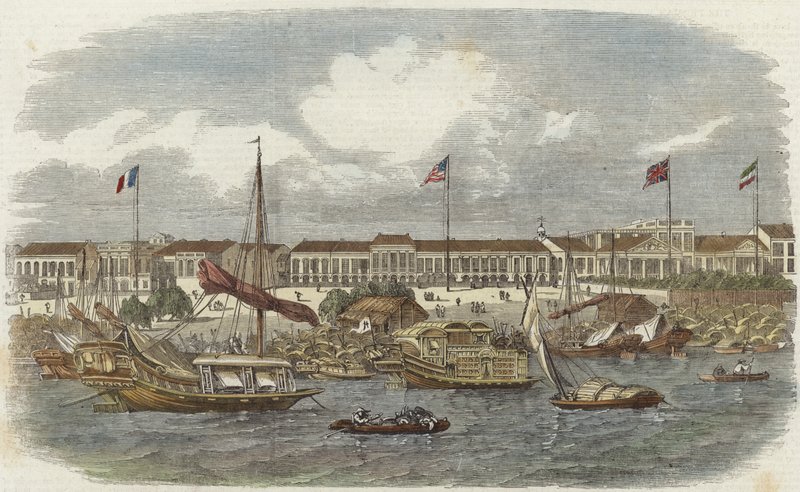 The Foreign Factories at Canton by English School