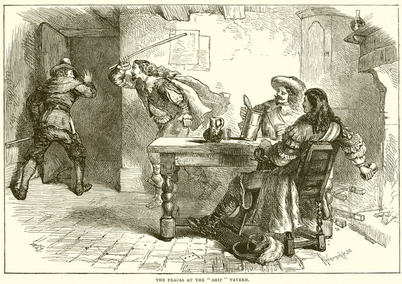 The Fracas at the Ship Tavern by English School
