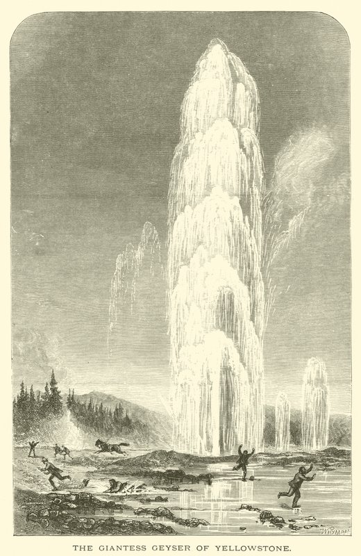 The Giantess Geyser of Yellowstone by English School