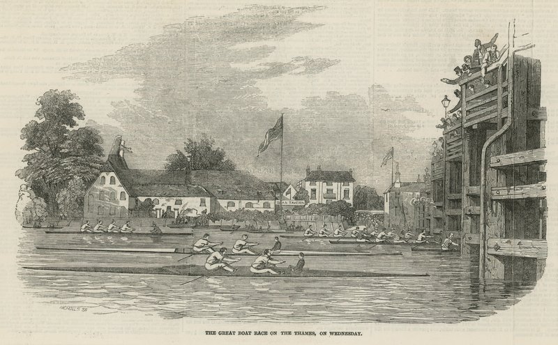 The Great Boat Race on the Thames by English School
