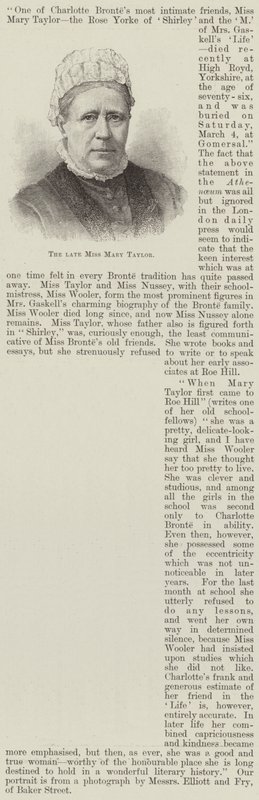 The Late Miss Mary Taylor by English School