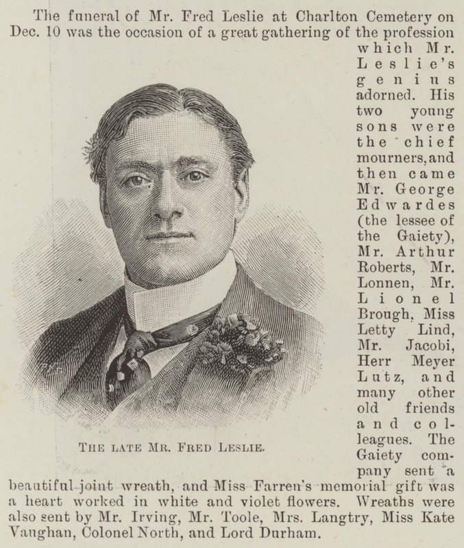 The late Mr Fred Leslie by English School
