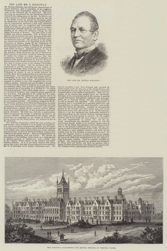 The late Mr T Holloway by English School