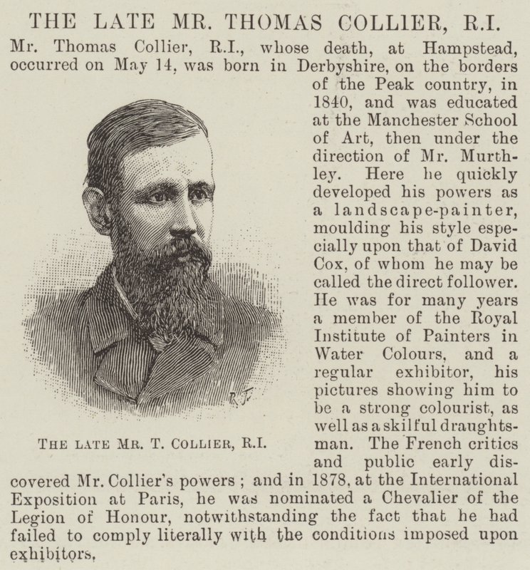 The late Mr Thomas Collier, RI by English School