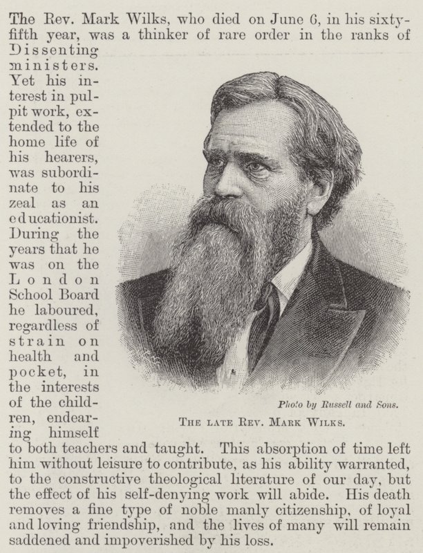 The Late Reverend Mark Wilks by English School