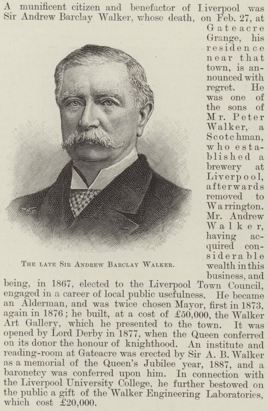 The Late Sir Andrew Barclay Walker by English School