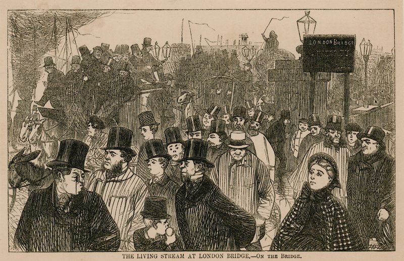 The Living Stream at London Bridge by English School