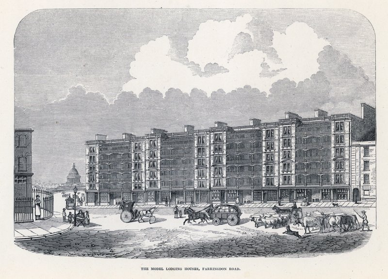 The Model Lodging Houses, Farringdon Road, London by English School
