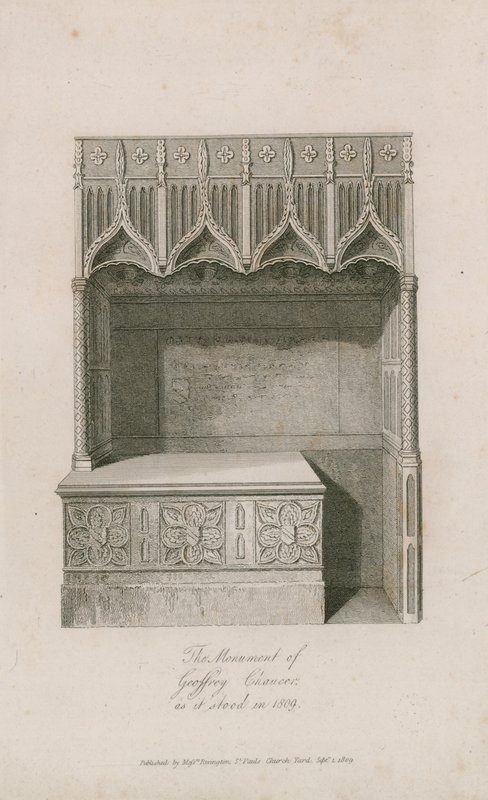 The Monument of Geoffrey Chaucer by English School