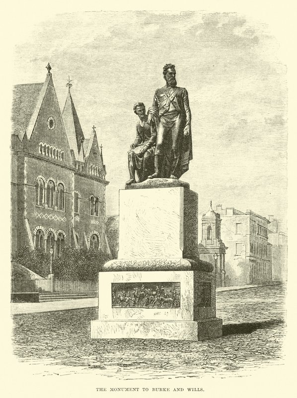 The Monument to Burke and Wills by English School