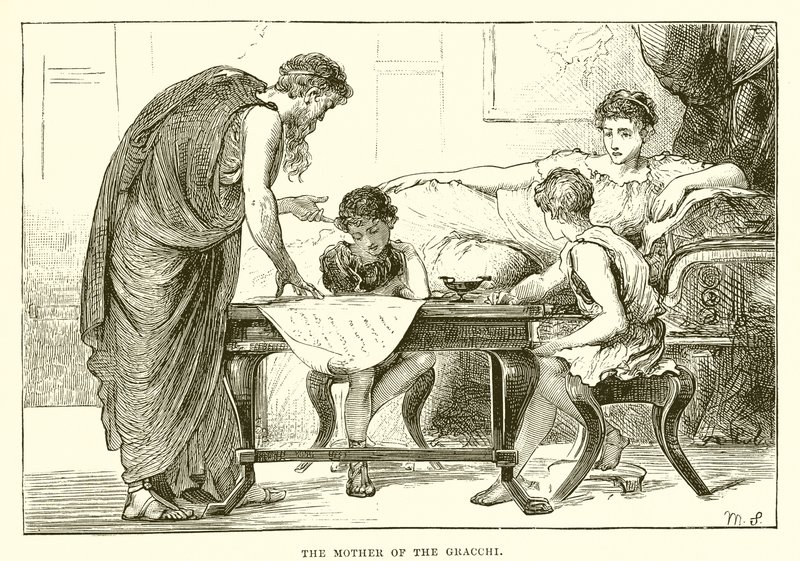 The mother of the Gracchi by English School