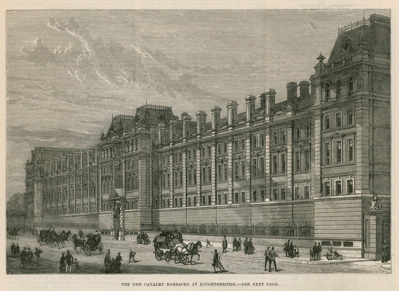 The new cavalry barracks at Knightsbridge by English School