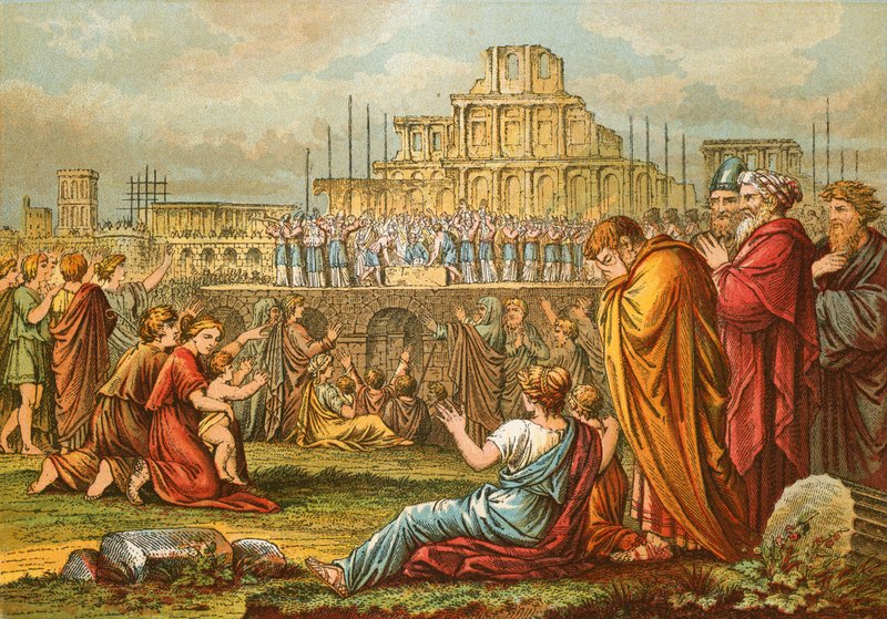 The Rebuilding of the Temple by English School