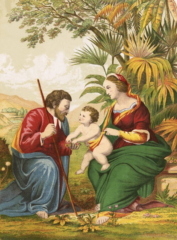 The Repose in Egypt by English School