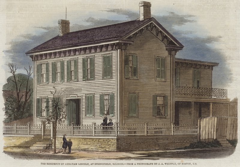 The residence of Abraham Lincoln by English School