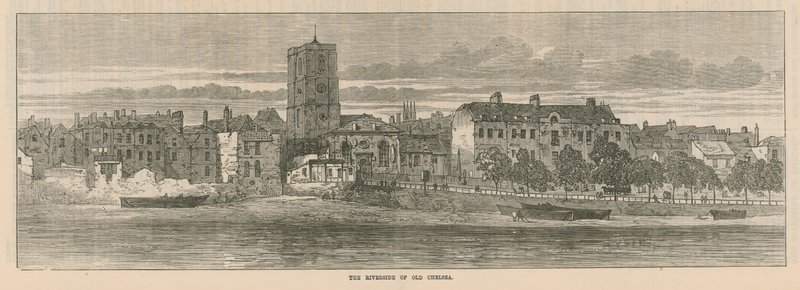 The Riverside of Old Chelsea by English School