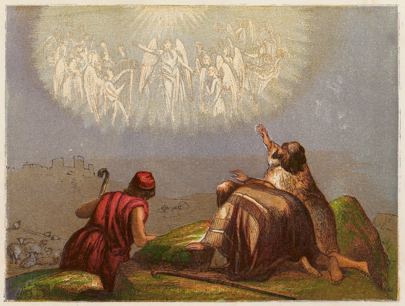 The Shepherds in the Field by English School