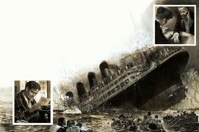 The sinking of the Titanic by English School