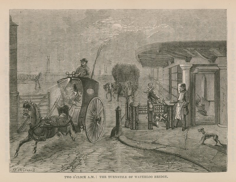The Turnstile of Waterloo Bridge by English School