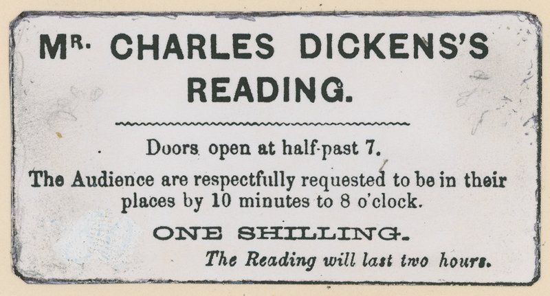 Ticket for a Charles Dickens Reading by English School