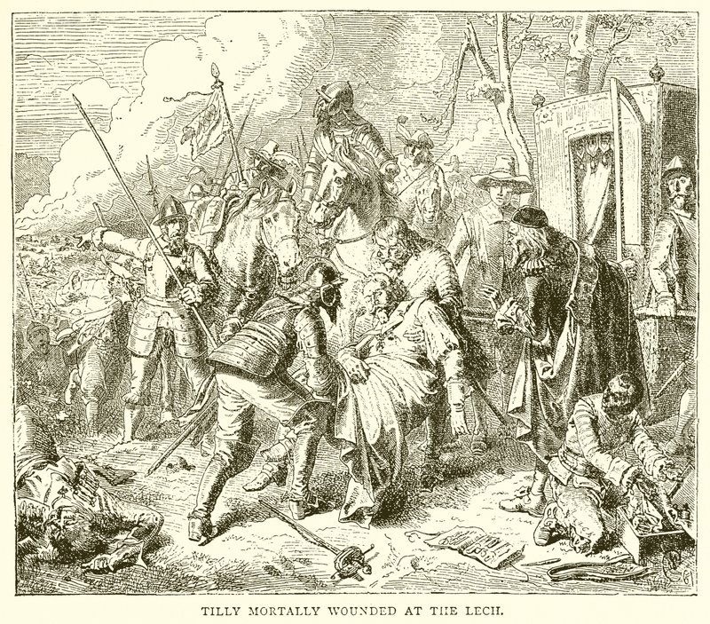 Tilly Mortally Wounded at the Lech by English School