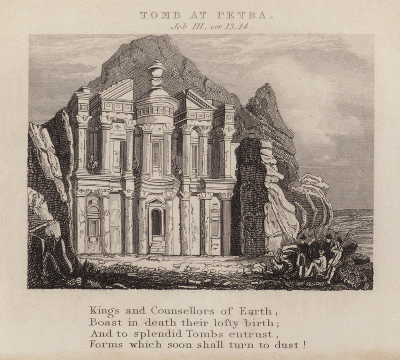 Tomb at Petra, Job 3:13 by English School