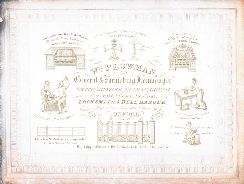 Trade Card, William Plowman by English School