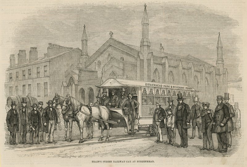 Trains Street Railway Car at Birkenhead by English School