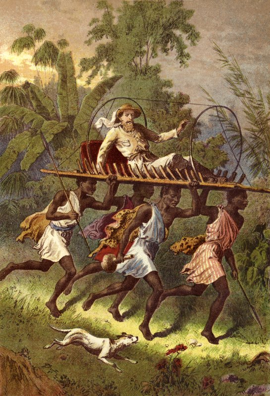Travelling on a litter by English School