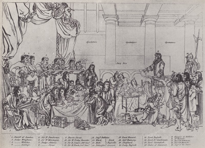 Trial of Lord William Russell by English School