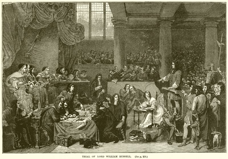 Trial of Lord William Russell by English School