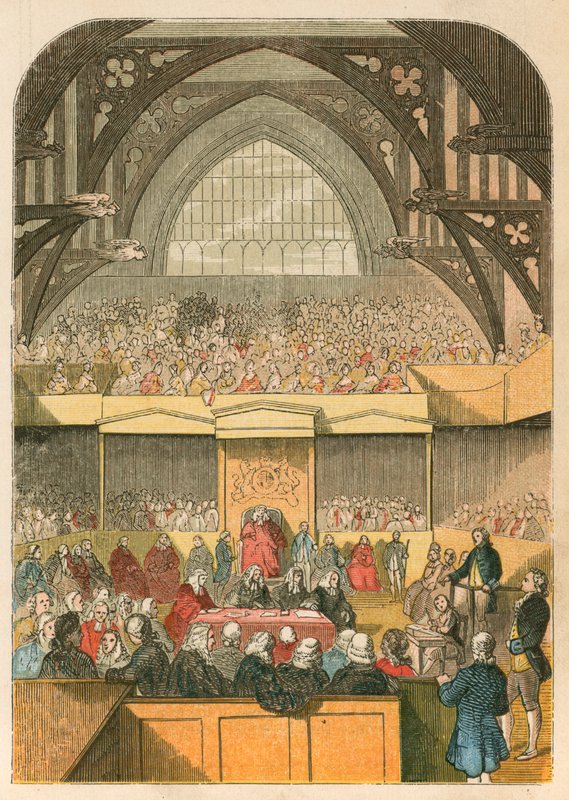 Trial of Warren Hastings at Westminster Hall by English School