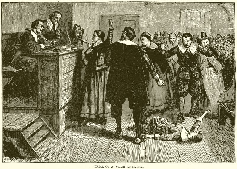 Trial of a Witch at Salem by English School