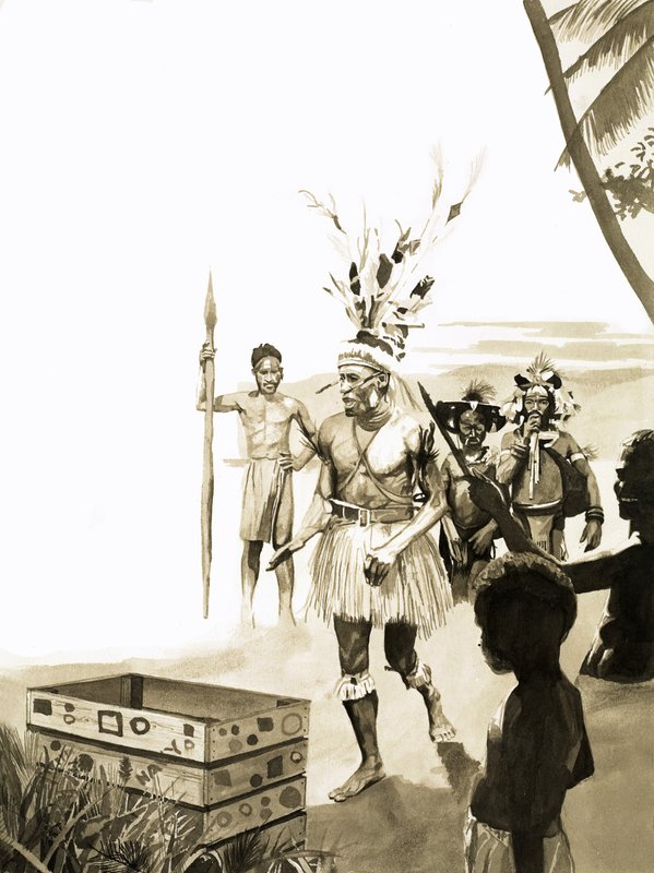 Tribesmen of New Guinea by English School