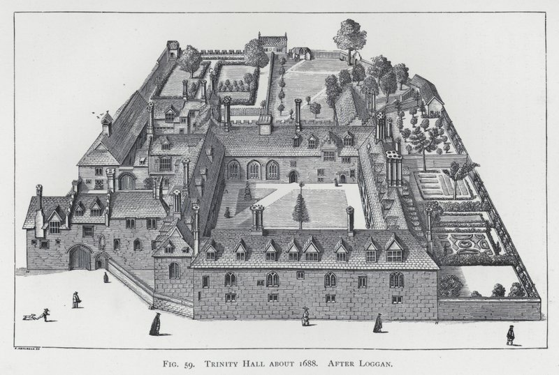 Trinity Hall about 1688, after Loggan by English School