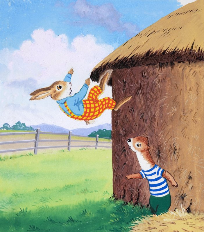 Tufty Falls from a Roof by English School