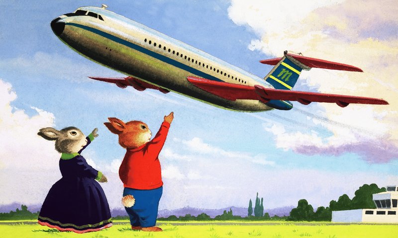 Tufty Waving at Aircraft by English School