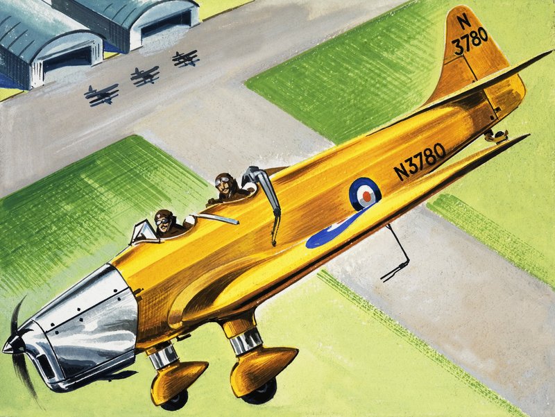 Unidentified Aircraft Flying Over Hangers by English School