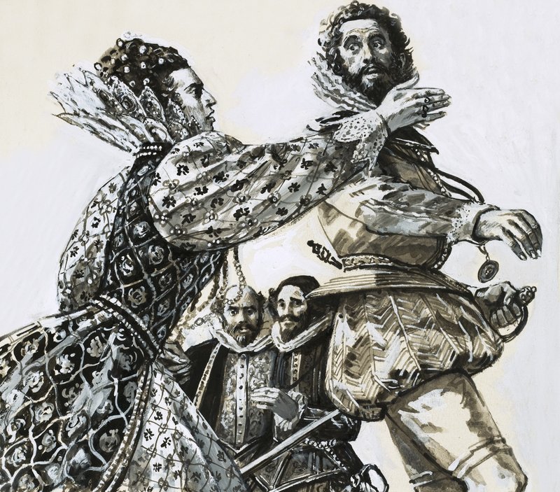 Unidentified Scene with Elizabeth the First by English School