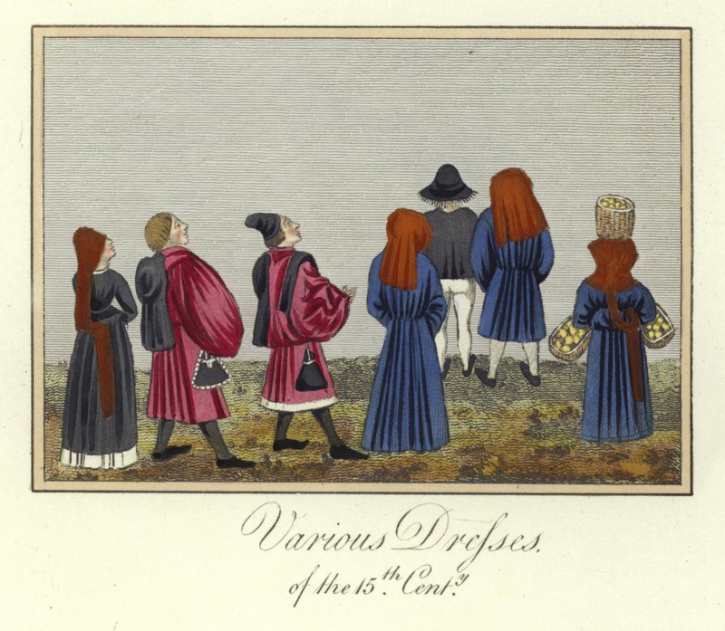 Various dresses of the 15th Century by English School