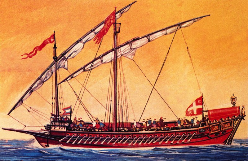 Venetian Galley by English School