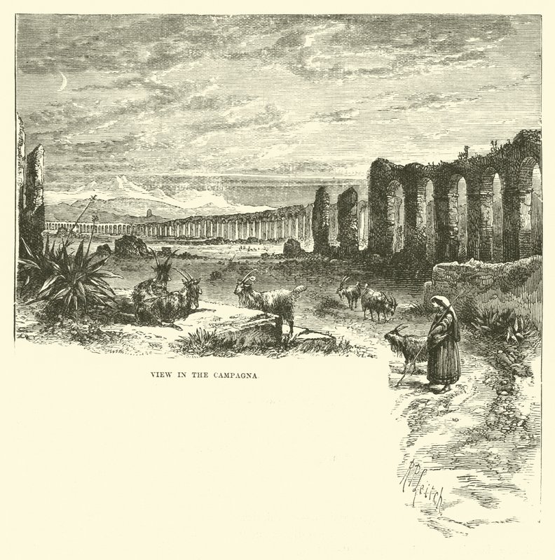 View in the Campagna by English School