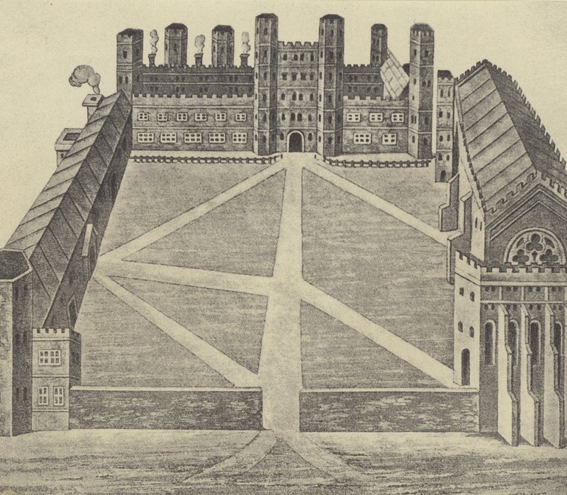 View of Eton, c 1622 (engraving) by English School